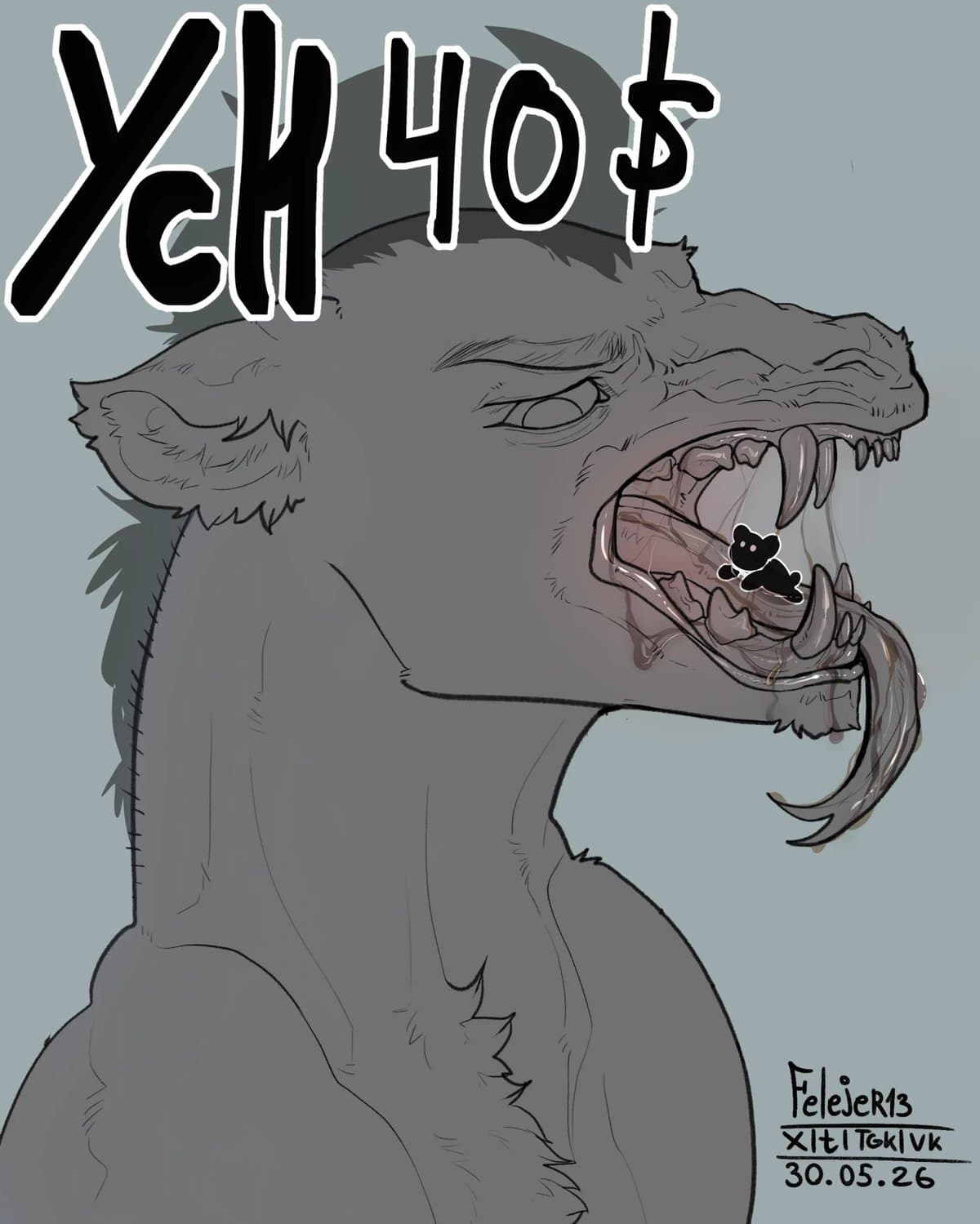 YCH Swallowing eat tongue 40$