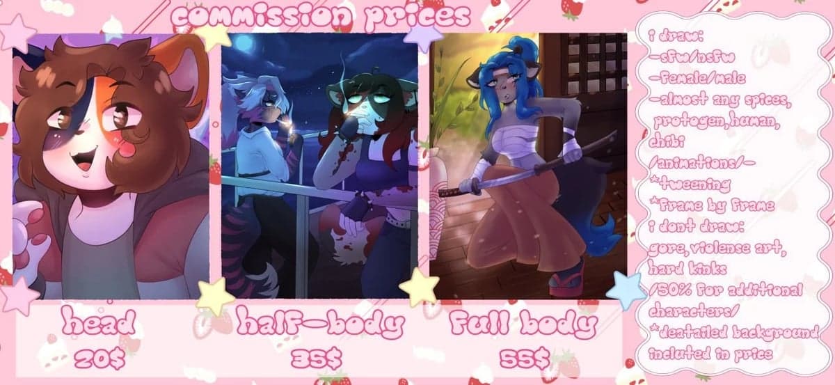 commission info