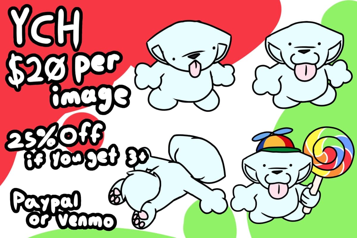 $20 YCH - Silly Stickers (4 Options)